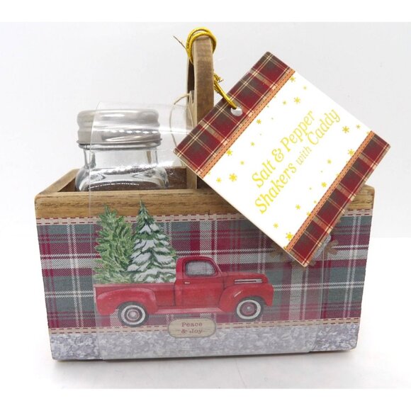 Unbranded Other - Christmas Holiday Salt and Pepper Shaker Caddy NEW